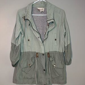 Women’s Blu Pepper Green Woven Spring Linen Jacket size Medium